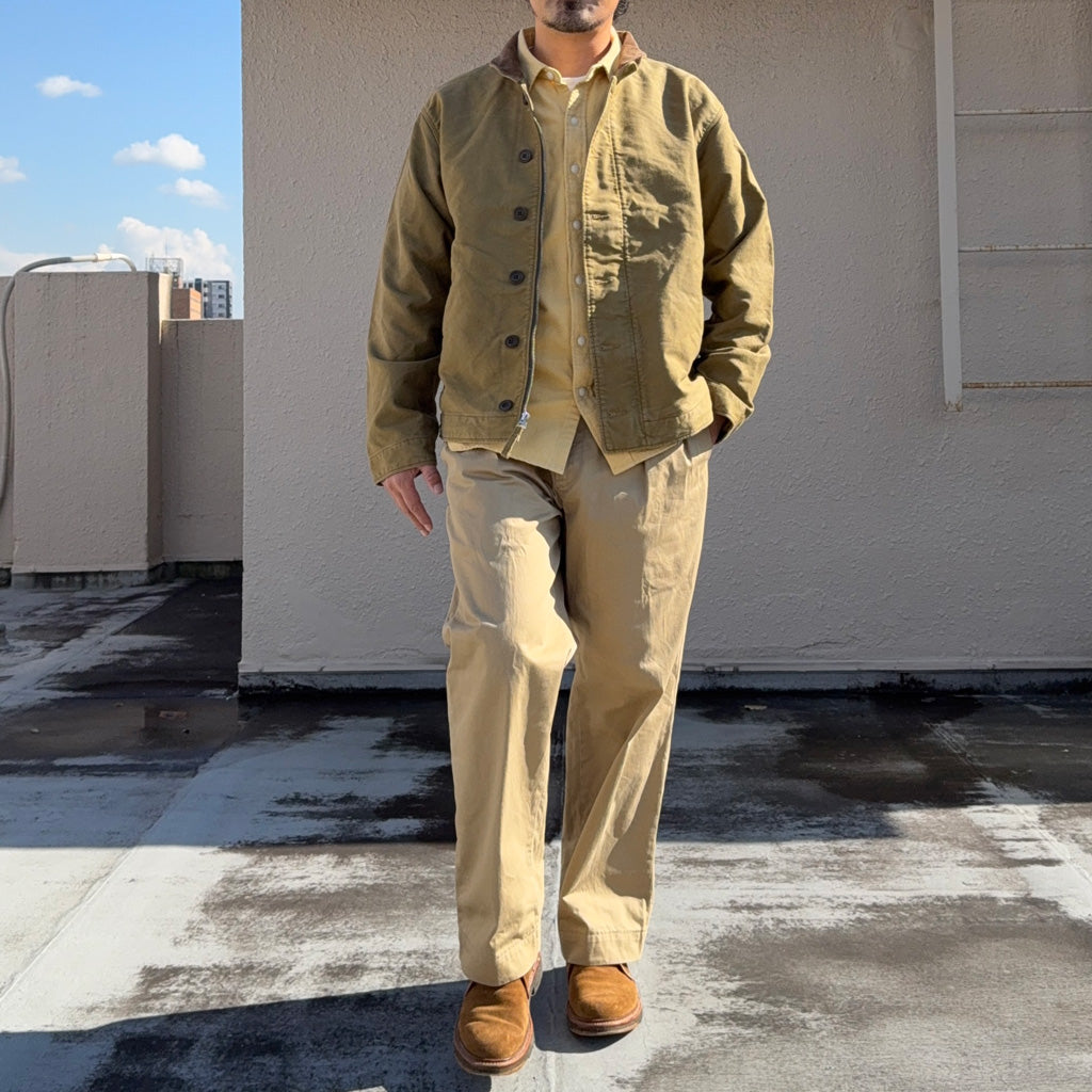 Double RL : CORDUROY-COLLAR COTTON DECK JACKET