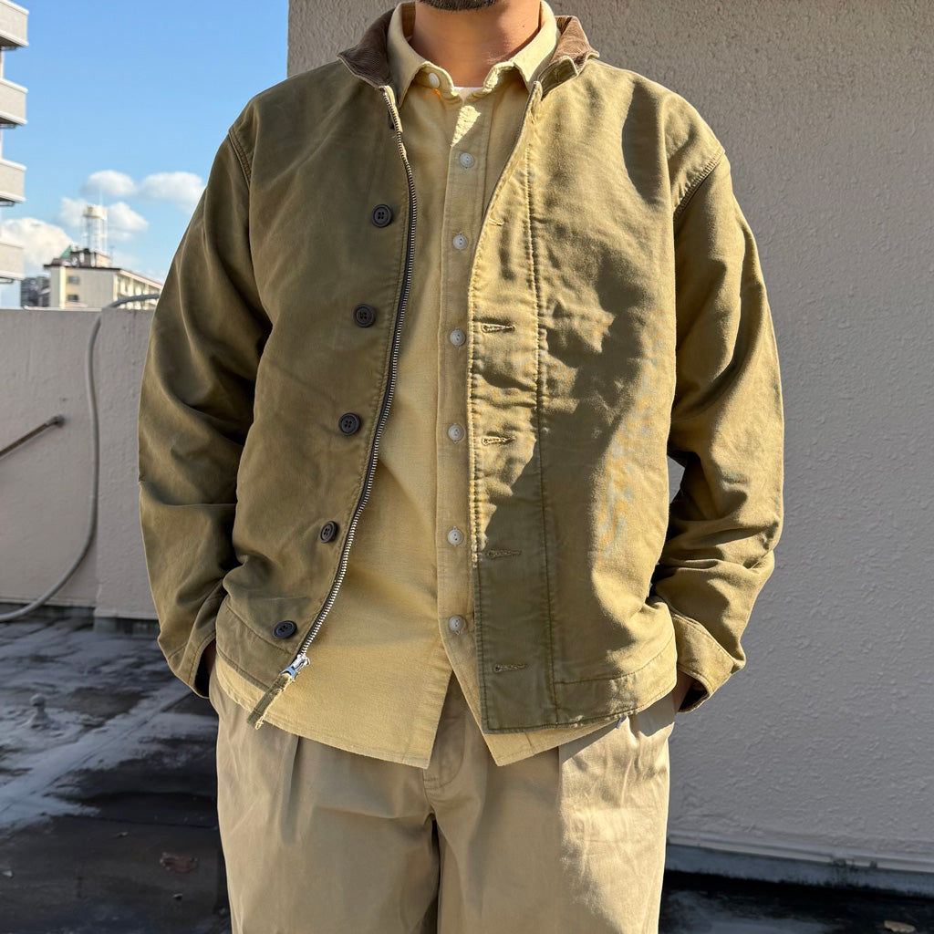 Double RL : CORDUROY-COLLAR COTTON DECK JACKET