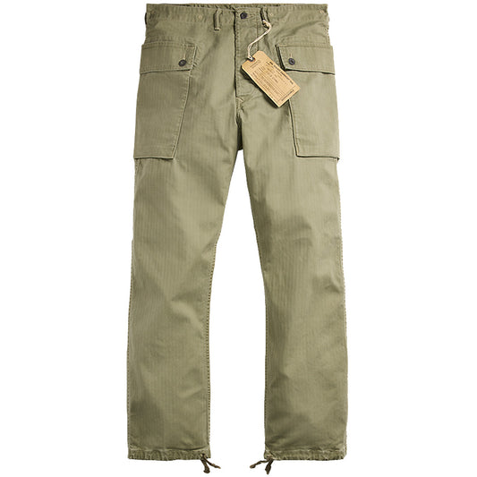 Double RL : HERRINGBONE FIELD CARGO PANT (OLIVE)
