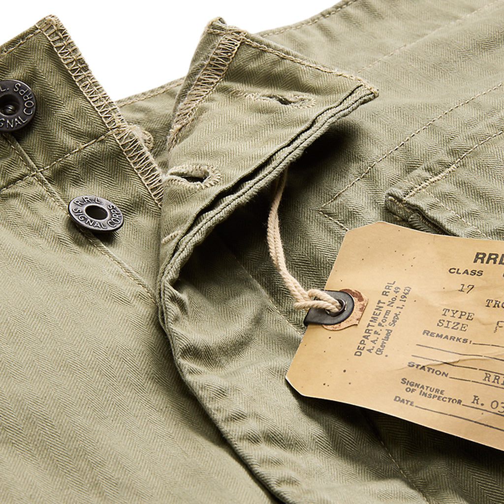 Double RL : HERRINGBONE FIELD CARGO PANT (OLIVE)