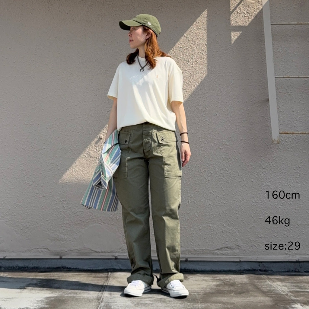Double RL : HERRINGBONE FIELD CARGO PANT (OLIVE)