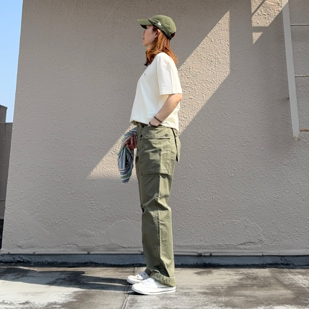 Double RL : HERRINGBONE FIELD CARGO PANT (OLIVE)