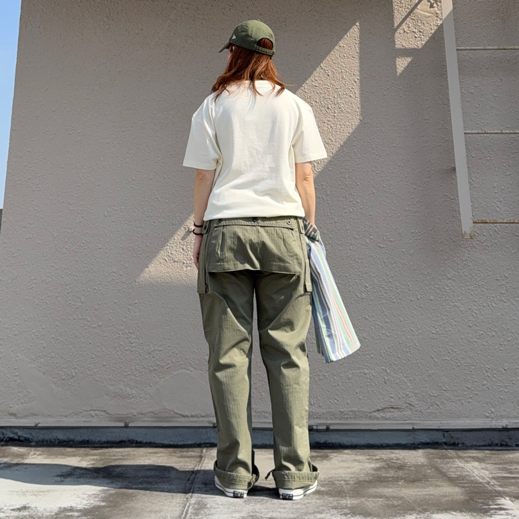 Double RL : HERRINGBONE FIELD CARGO PANT (OLIVE)