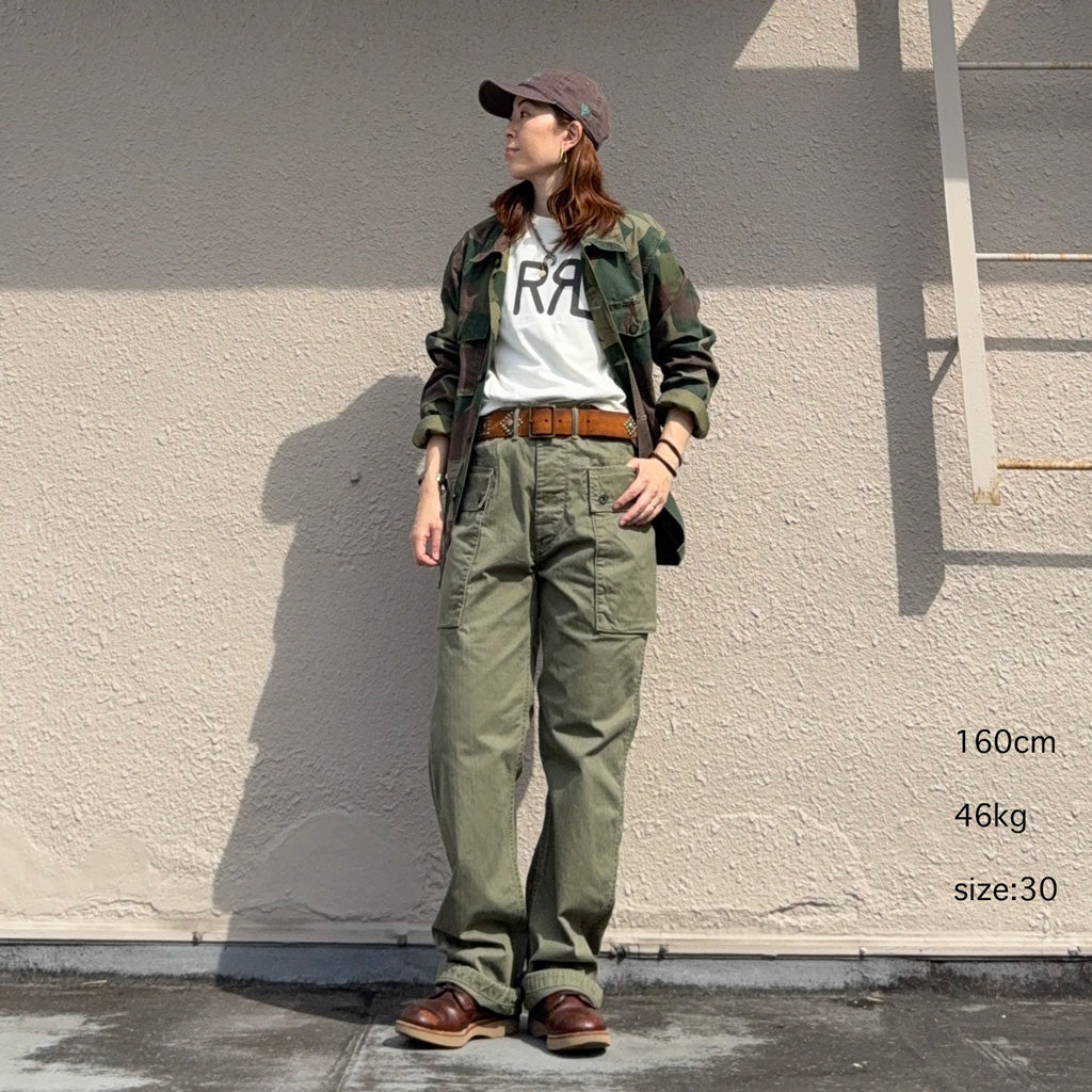 Double RL : HERRINGBONE FIELD CARGO PANT (OLIVE)