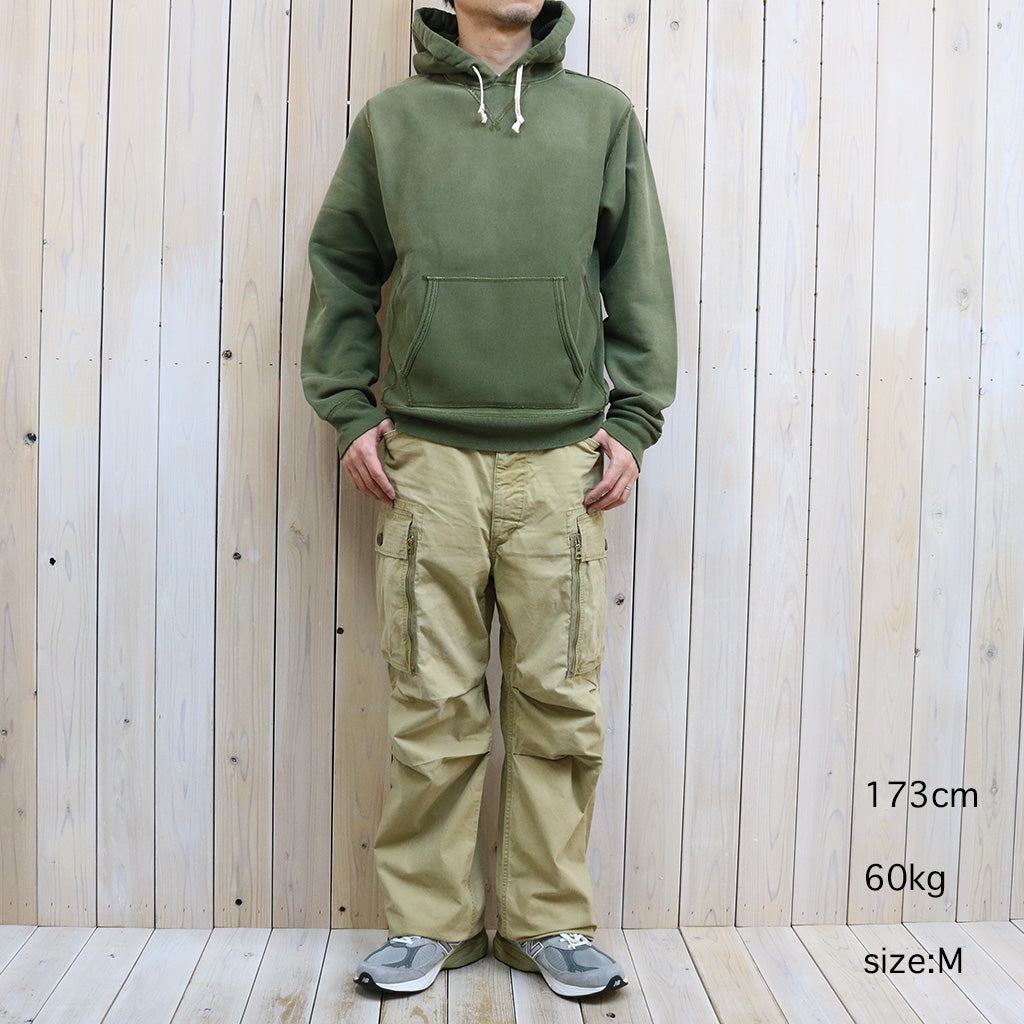 Double RL : GARMENT-DYE FLEECE HOODIE (GREEN)