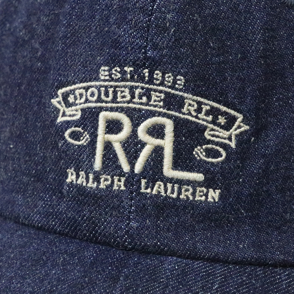 Double RL : RANCH LOGO DENIM BALL CAP (BLUE)
