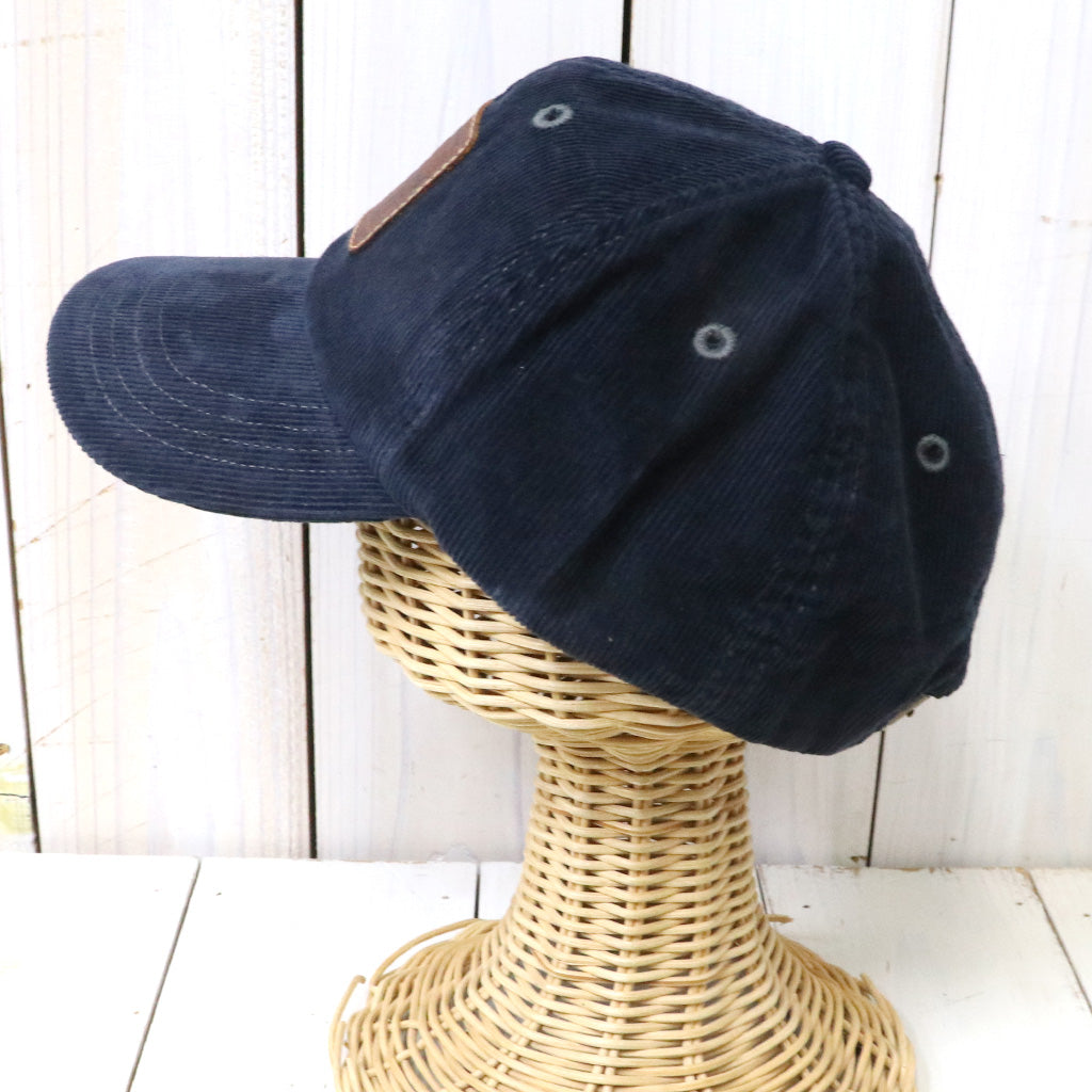 Double RL : LEATHER PATCH CORDUROY TRUCKER CAP (NAVY)