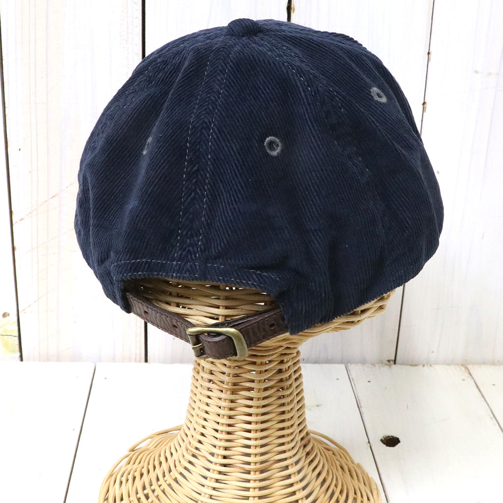 Double RL : LEATHER PATCH CORDUROY TRUCKER CAP (NAVY)