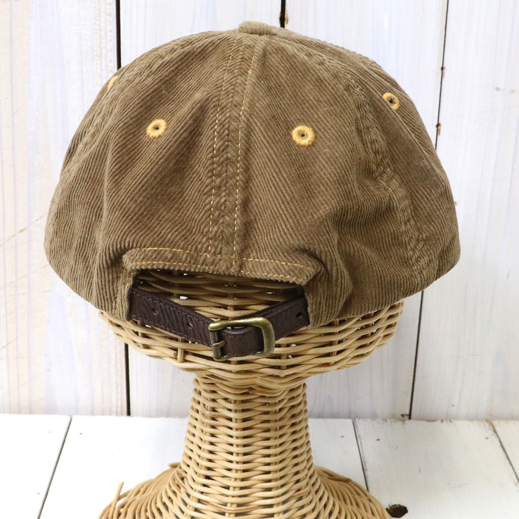 Double RL : LEATHER PATCH CORDUROY TRUCKER CAP (BROWN)