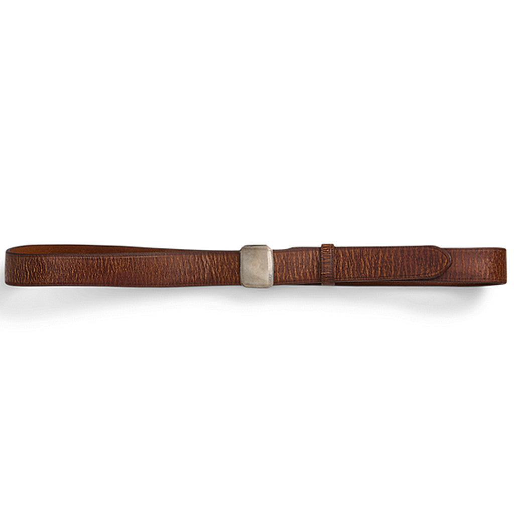 Double RL : SLIDER BUCKLE LEATHER BELT (BROWN)