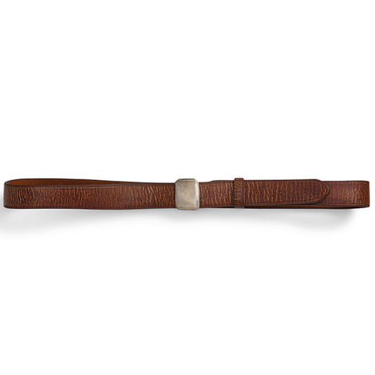 Double RL : SLIDER BUCKLE LEATHER BELT (BROWN)