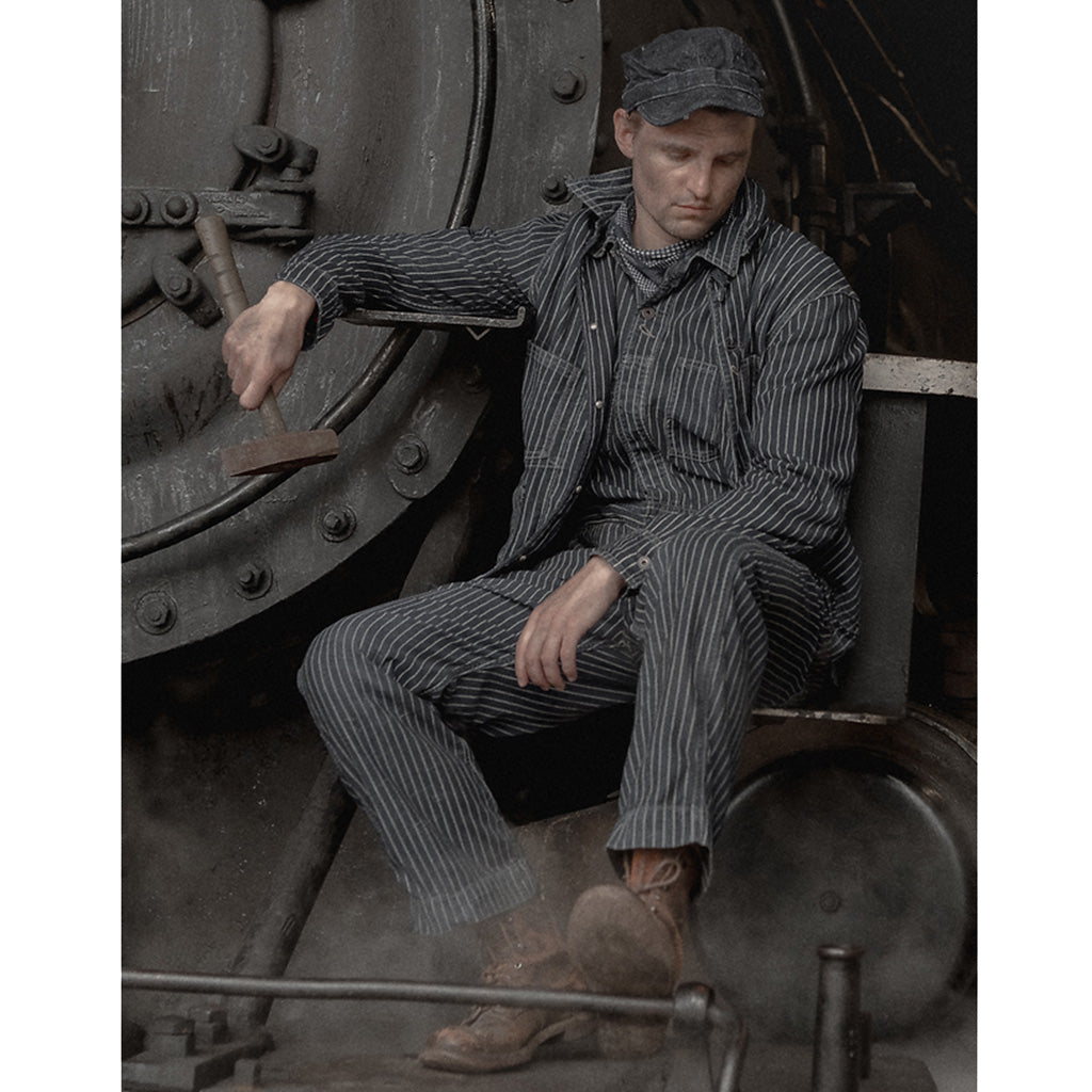 Double RL『INDIGO DOTSTRIPE TWILL ENGINEER COAT』(NAVY)