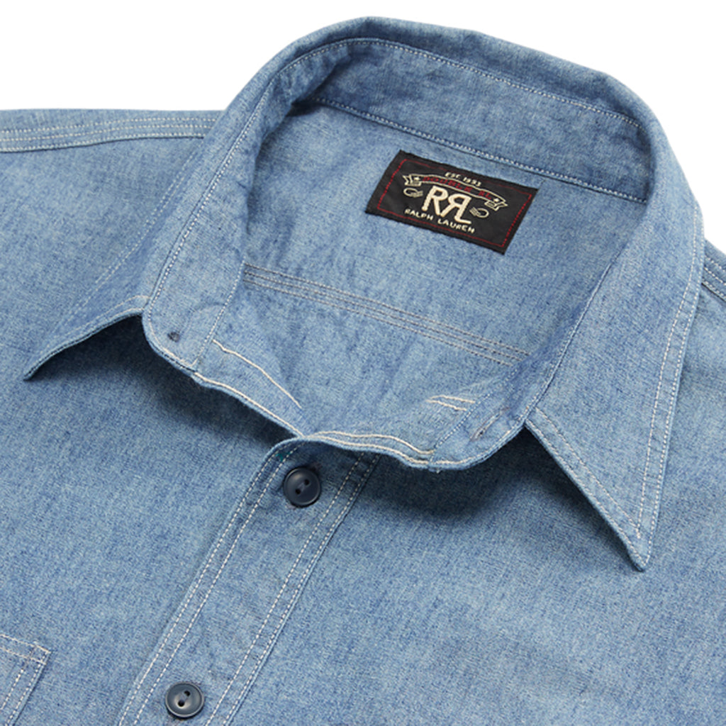 Double RL : INDIGO CHAMBRAY WORK SHIRT