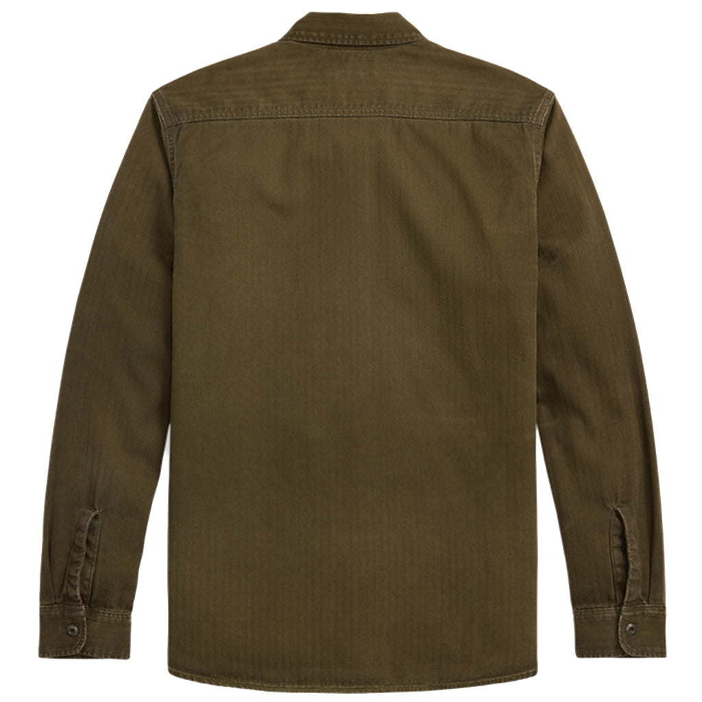 Double RL『GARMENT DYED HERRINGBONE TWILL WORK SHIRT』(OLIVE)