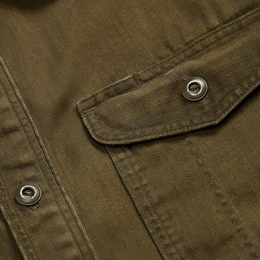 Double RL『GARMENT DYED HERRINGBONE TWILL WORK SHIRT』(OLIVE)