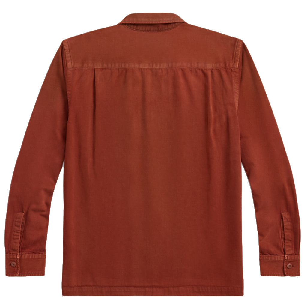 【SALE40%OFF】Double RL : GARMENT DYED TWILL CAMP SHIRT (RED)