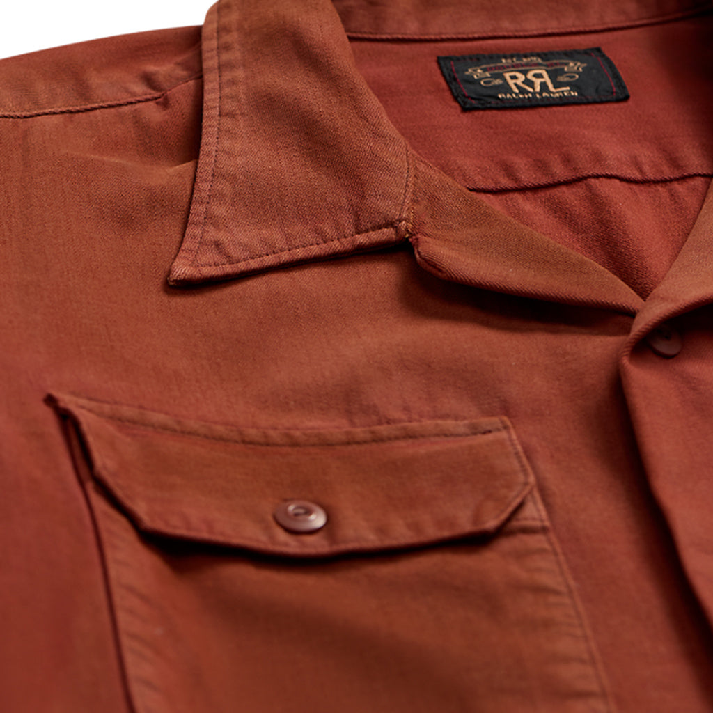 【SALE40%OFF】Double RL : GARMENT DYED TWILL CAMP SHIRT (RED)