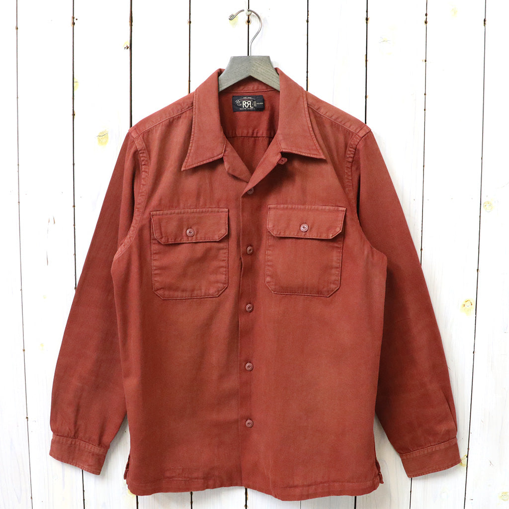 【SALE40%OFF】Double RL : GARMENT DYED TWILL CAMP SHIRT (RED)