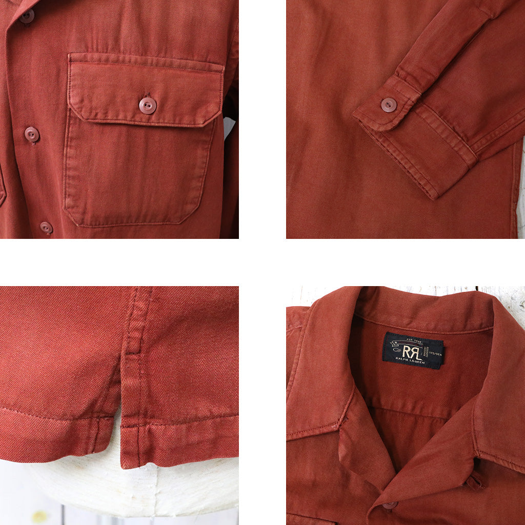 【SALE40%OFF】Double RL : GARMENT DYED TWILL CAMP SHIRT (RED)