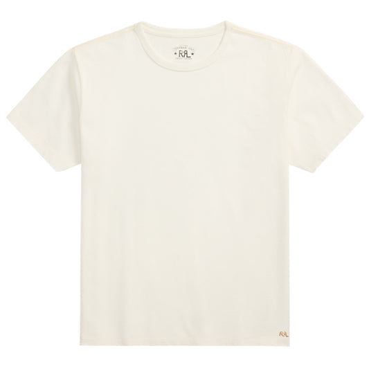 Double RL : RELAXED FIT HEAVYWEIGHT JERSEY T-SHIRT (WHITE)