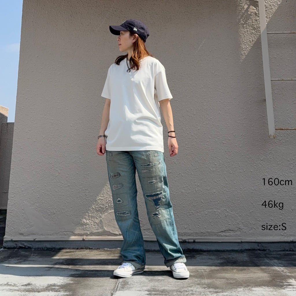 Double RL : RELAXED FIT HEAVYWEIGHT JERSEY T-SHIRT (WHITE)