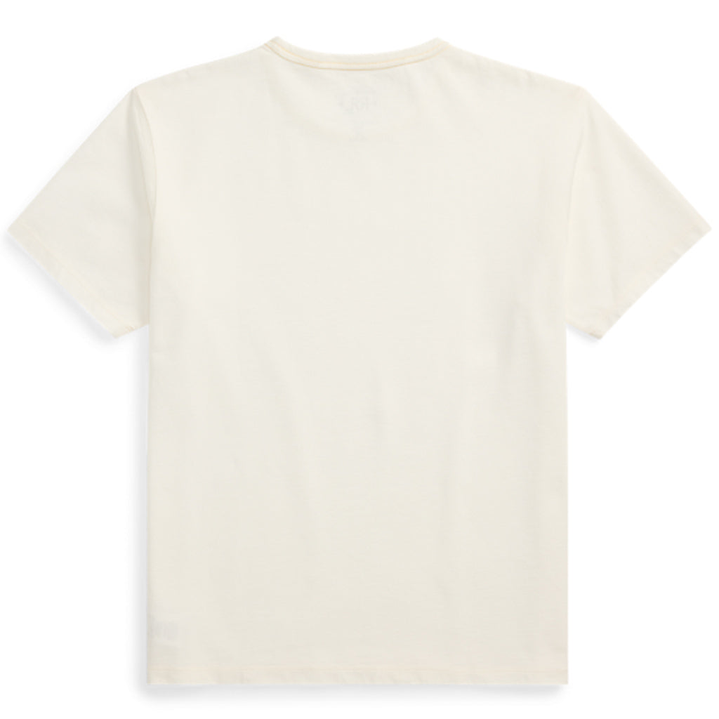 Double RL : RELAXED FIT HEAVYWEIGHT JERSEY T-SHIRT (WHITE)