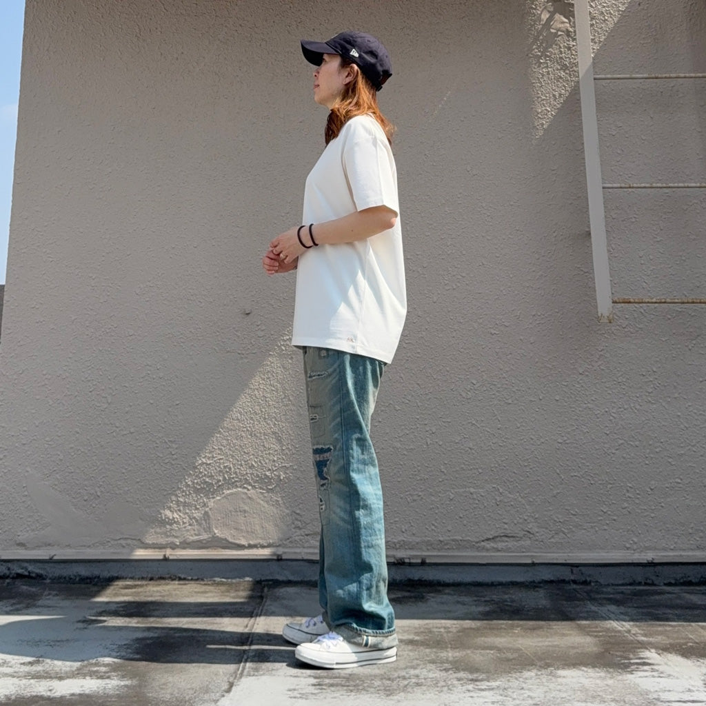 Double RL : RELAXED FIT HEAVYWEIGHT JERSEY T-SHIRT (WHITE)