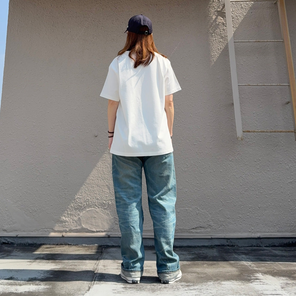 Double RL : RELAXED FIT HEAVYWEIGHT JERSEY T-SHIRT (WHITE)