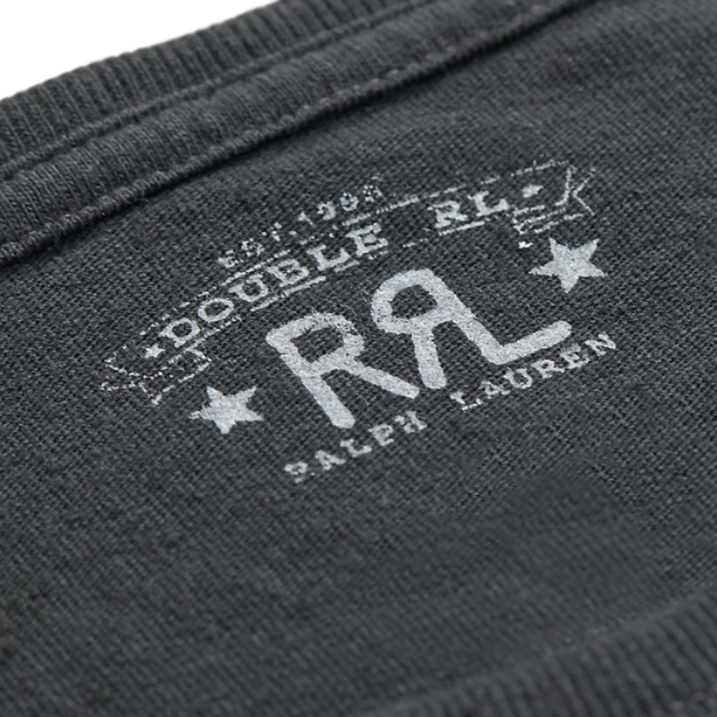 Double RL : LOGO COTTON-HEMP JERSEY T-SHIRT (BLACK)