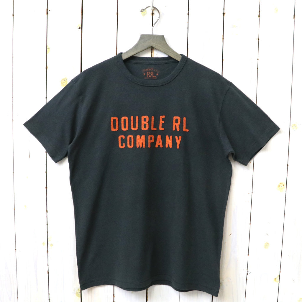 Double RL : LOGO COTTON-HEMP JERSEY T-SHIRT (BLACK)
