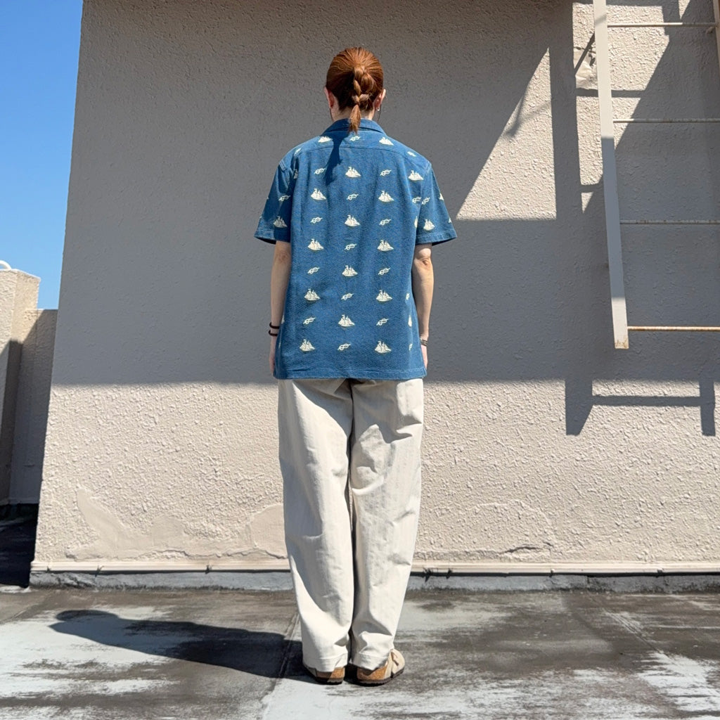 【SALE40%OFF】Double RL : NAUTICAL EMBROIDERED PIQUE CAMP SHIRT