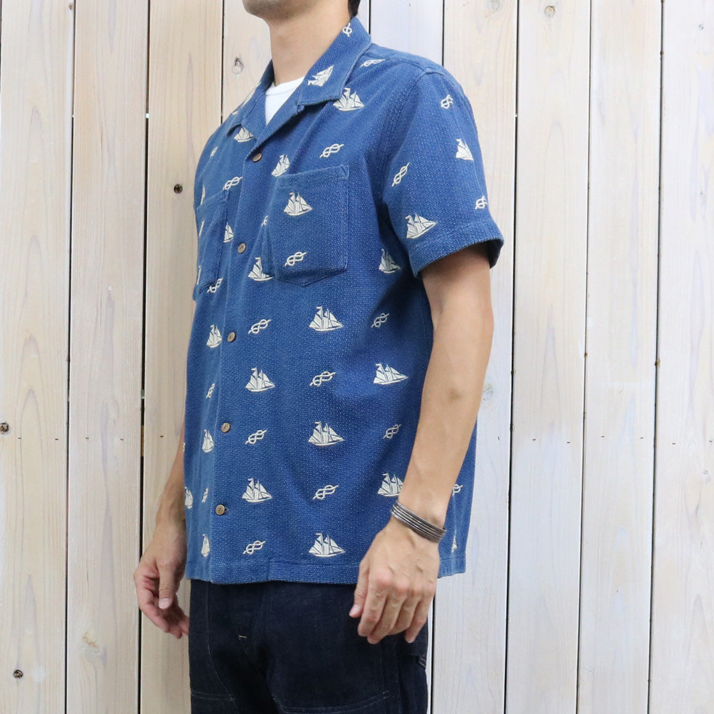 Double RL : NAUTICAL EMBROIDERED PIQUE CAMP SHIRT