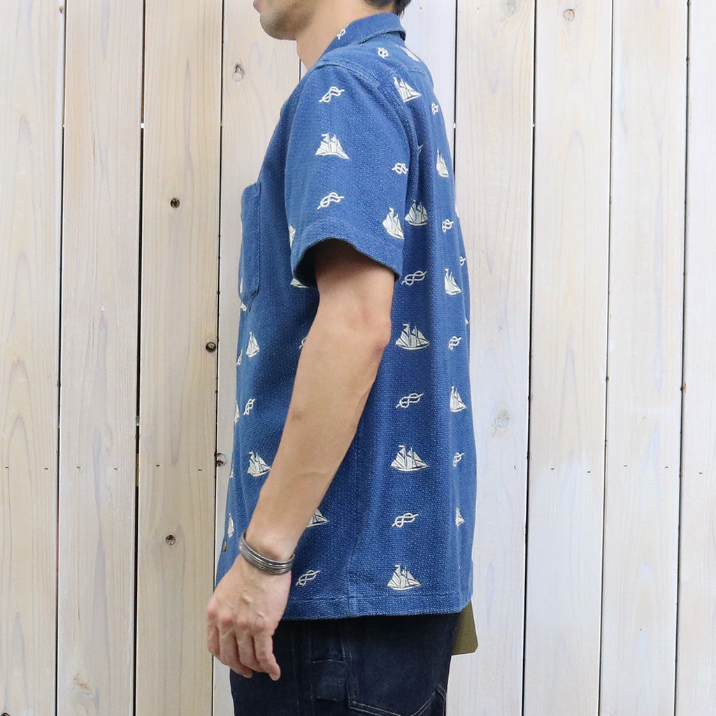 Double RL : NAUTICAL EMBROIDERED PIQUE CAMP SHIRT