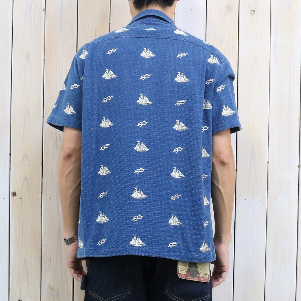 Double RL : NAUTICAL EMBROIDERED PIQUE CAMP SHIRT