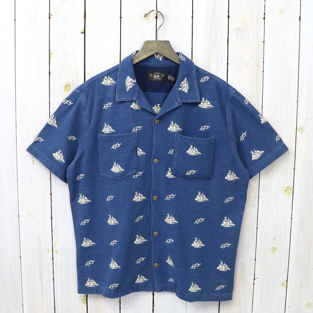 【SALE40%OFF】Double RL : NAUTICAL EMBROIDERED PIQUE CAMP SHIRT