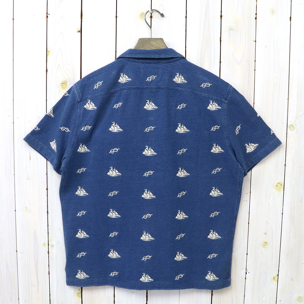 【SALE40%OFF】Double RL : NAUTICAL EMBROIDERED PIQUE CAMP SHIRT