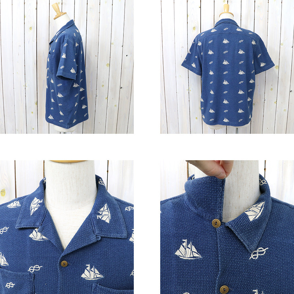 【SALE40%OFF】Double RL : NAUTICAL EMBROIDERED PIQUE CAMP SHIRT