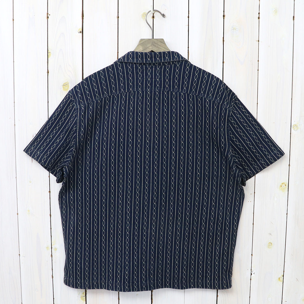 Double RL : INDIGO PRINT JERSEY CAMP SHIRT (NAVY)