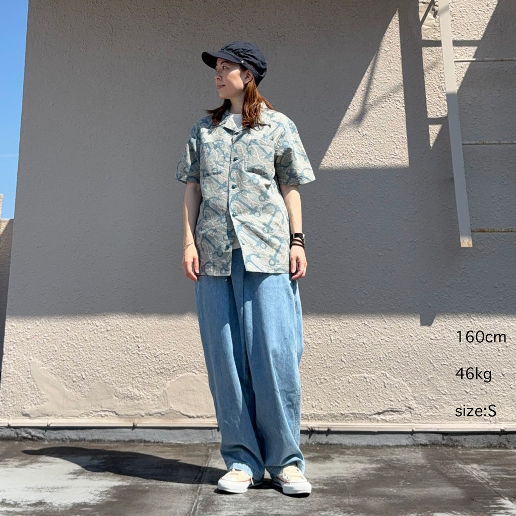 【SALE40%OFF】Double RL : INDIGO ANCHOR PRINT CAMP SHIRT
