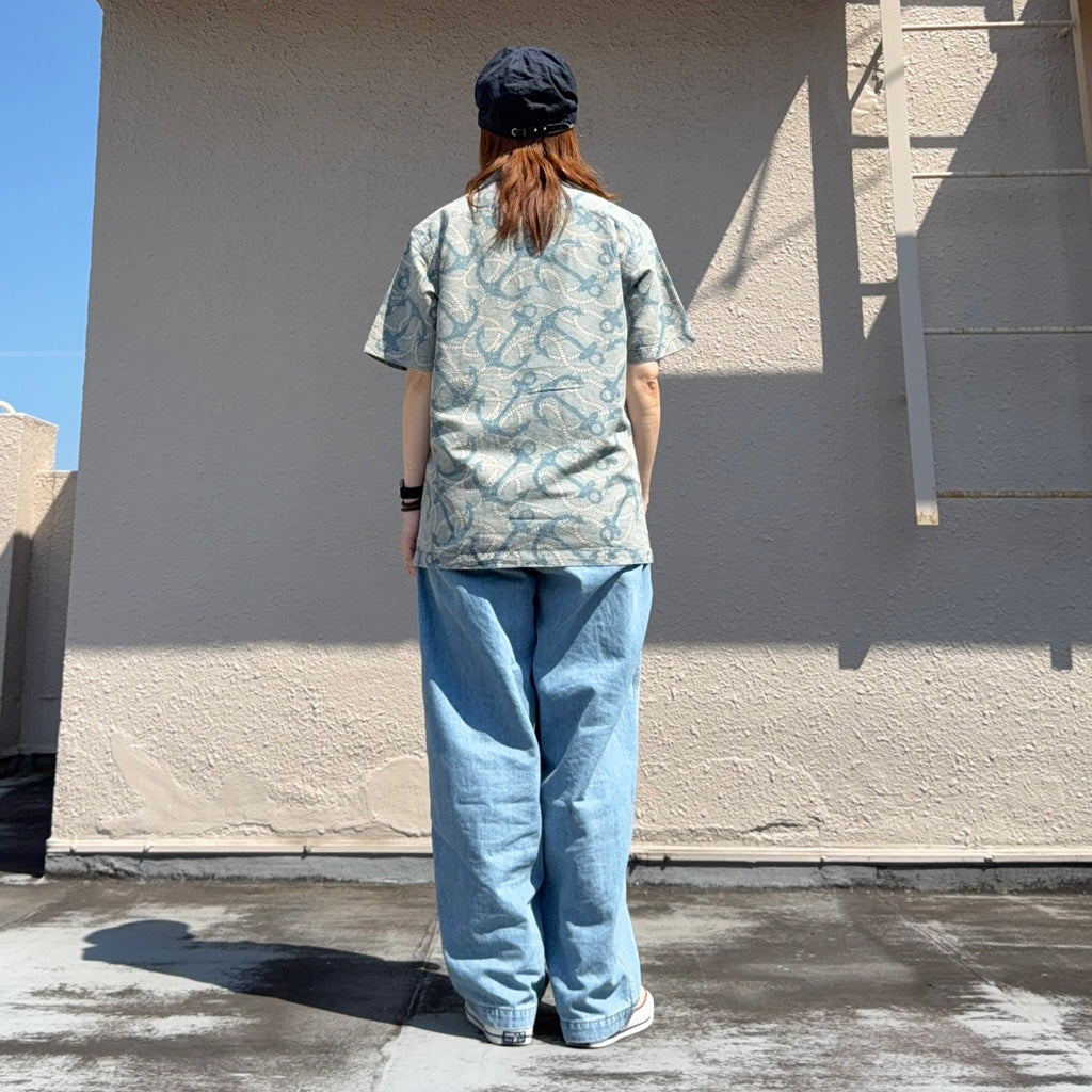 【SALE40%OFF】Double RL : INDIGO ANCHOR PRINT CAMP SHIRT