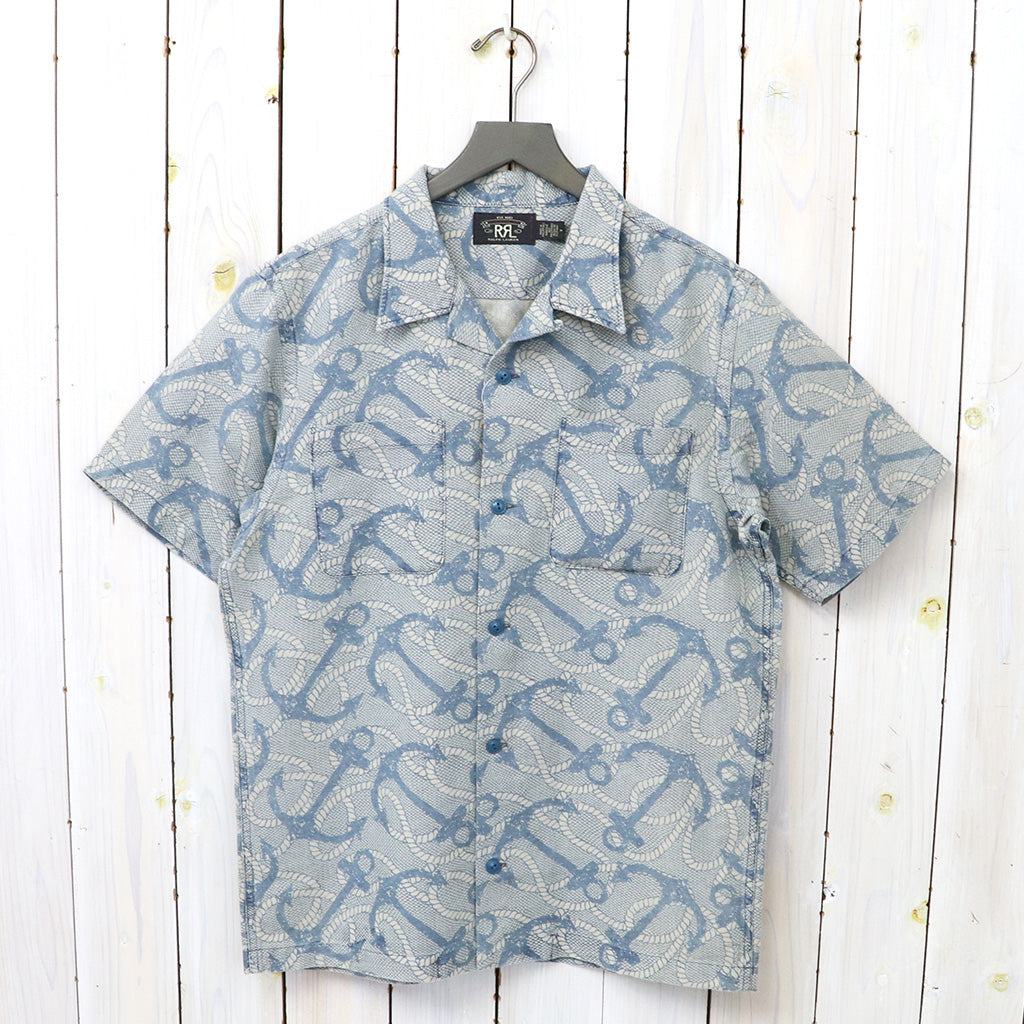 【SALE40%OFF】Double RL : INDIGO ANCHOR PRINT CAMP SHIRT