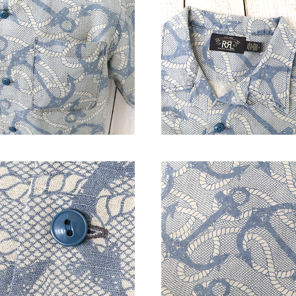 【SALE40%OFF】Double RL : INDIGO ANCHOR PRINT CAMP SHIRT