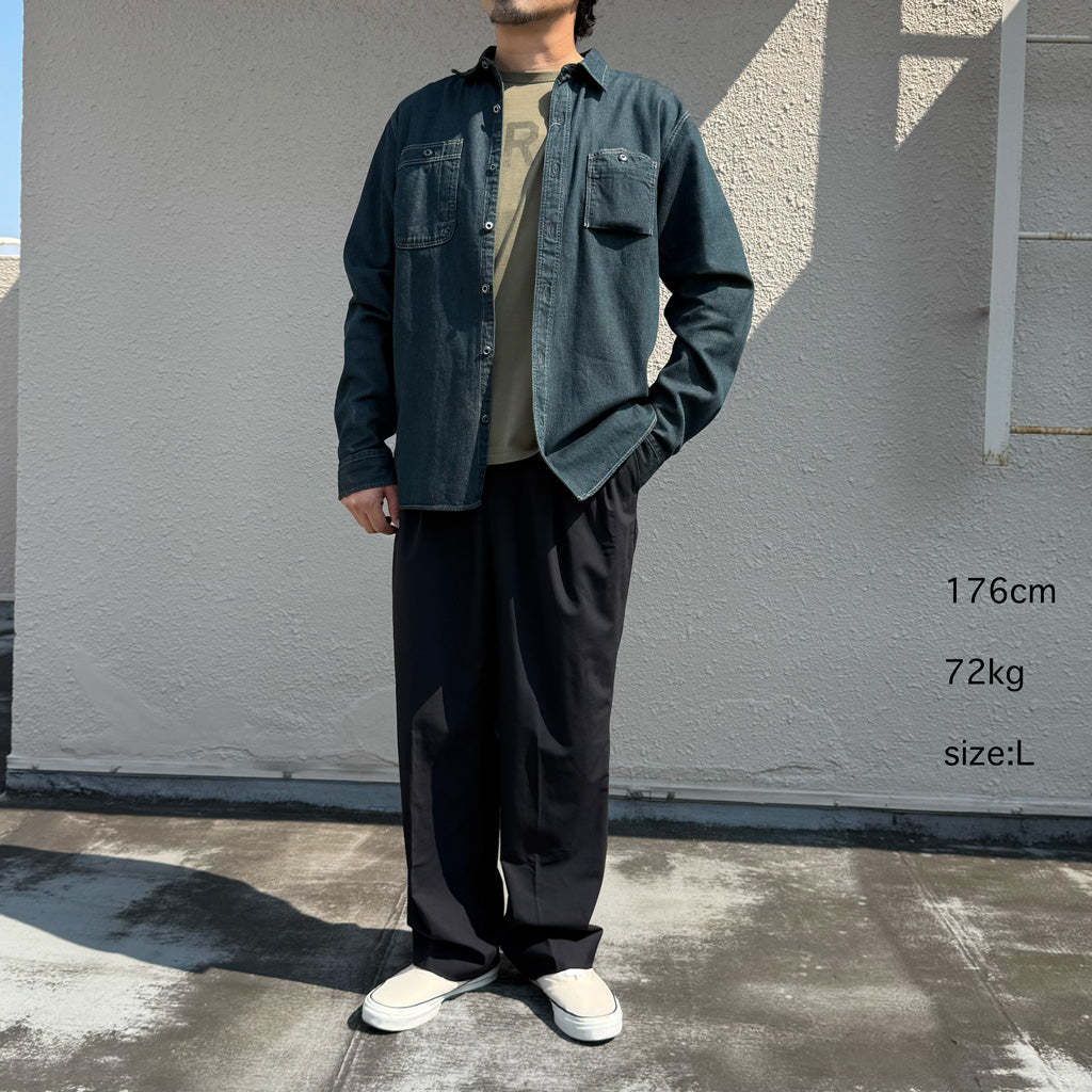 Double RL : INDIGO DENIM WORK SHIRT (NAVY)