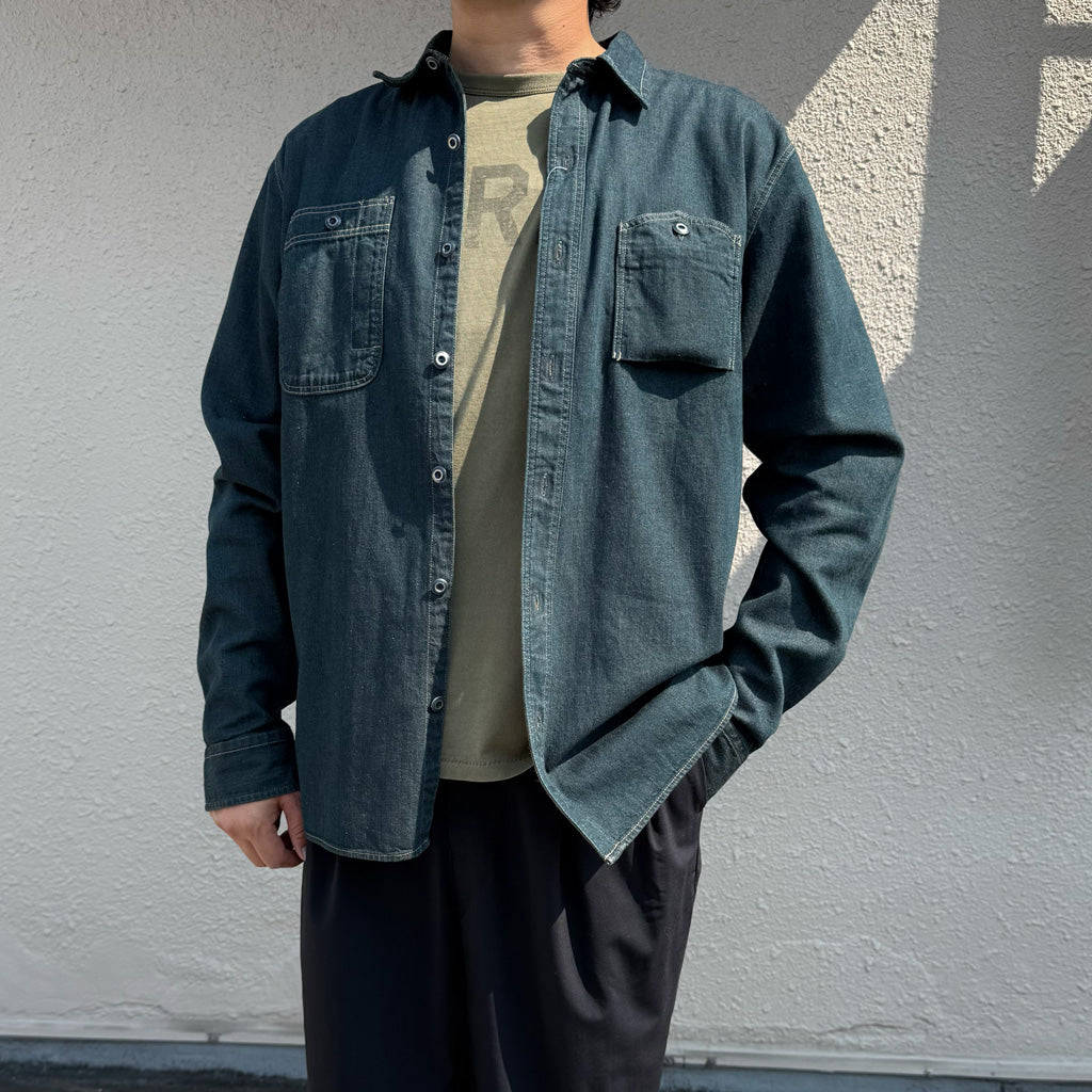 Double RL : INDIGO DENIM WORK SHIRT (NAVY)
