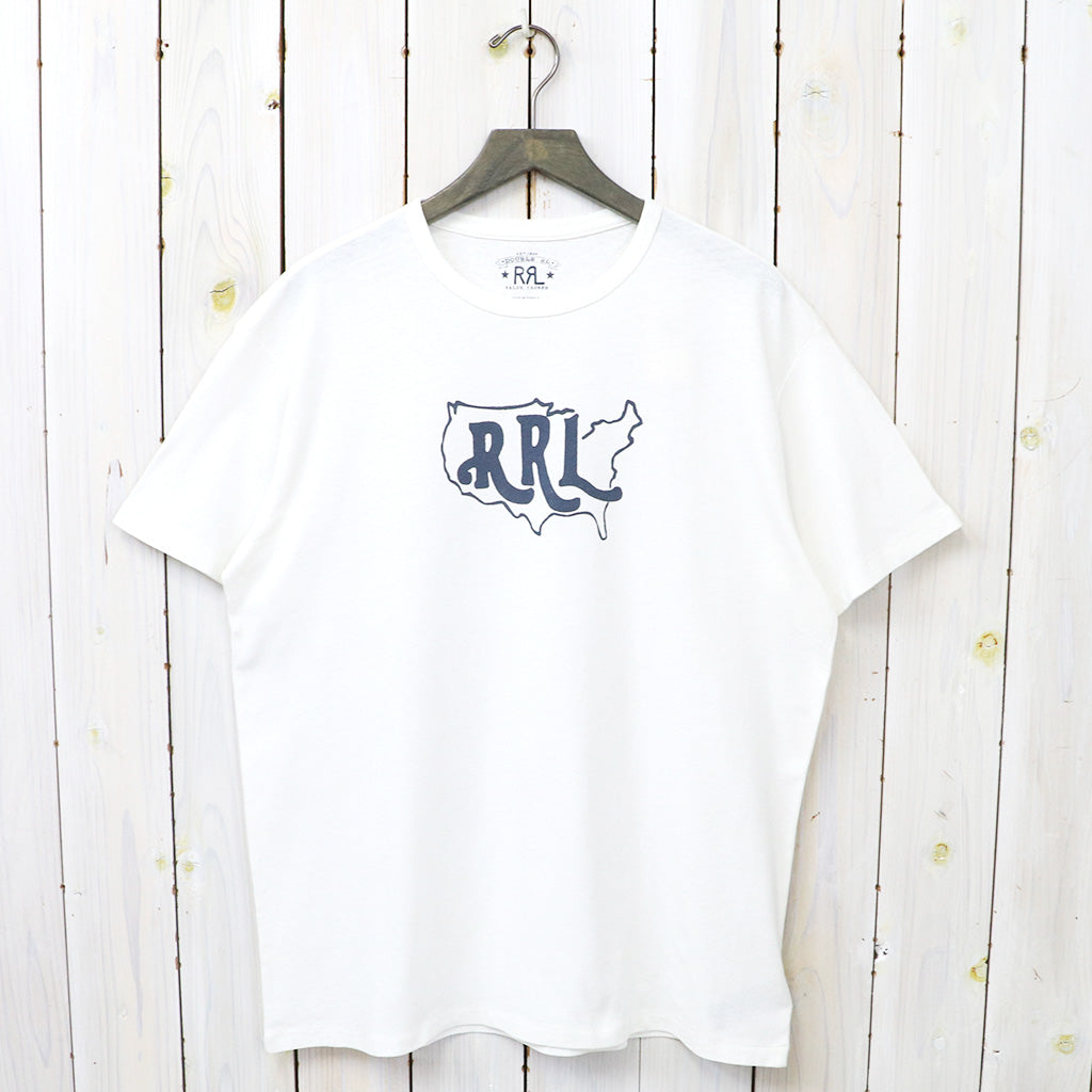 【SALE40%OFF】Double RL : LOGO COTTON HEMP JERSEY T-SHIRT (WHITE)