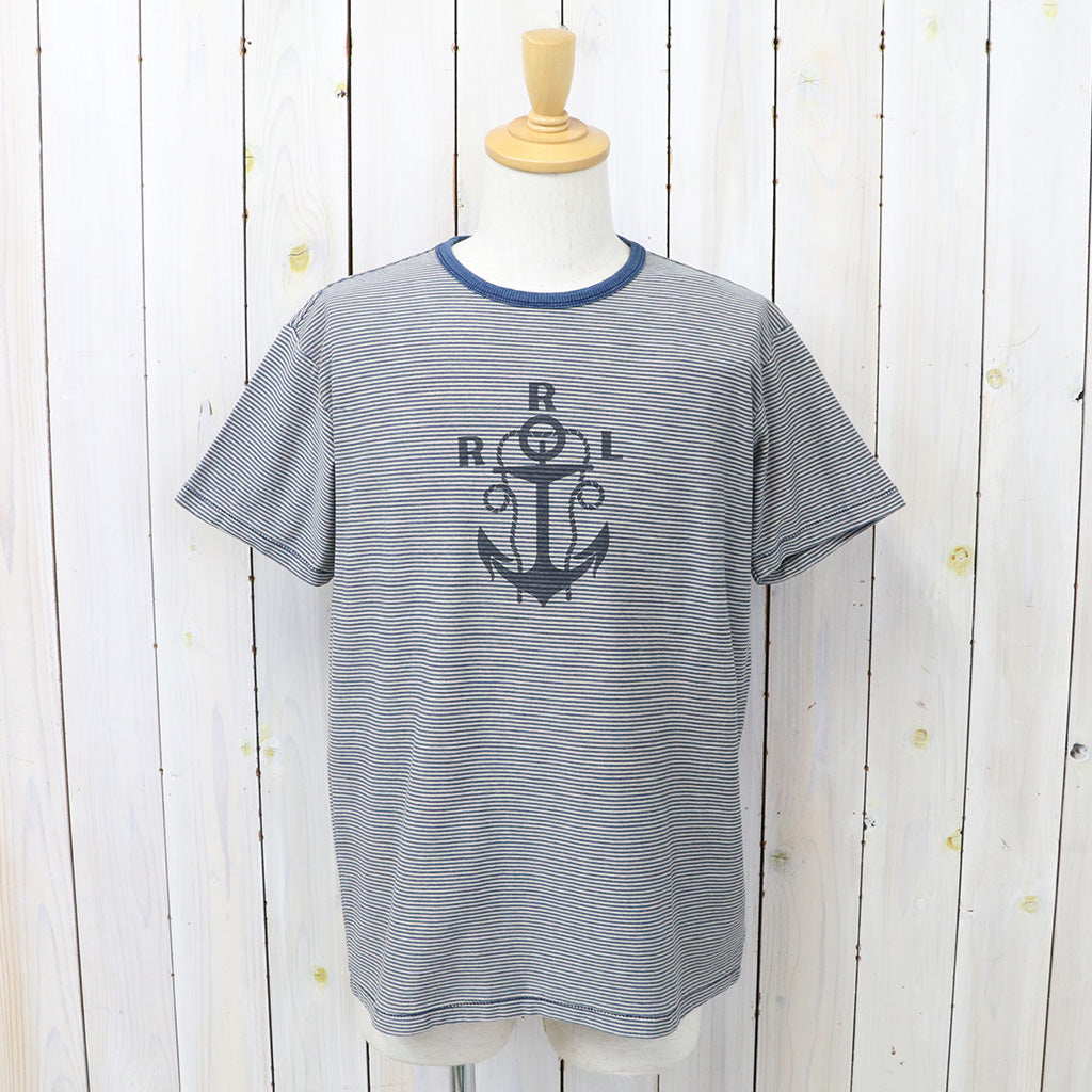 【SALE40%OFF】Double RL : STRIPED LOGO JERSEY T-SHIRT (BLUE)