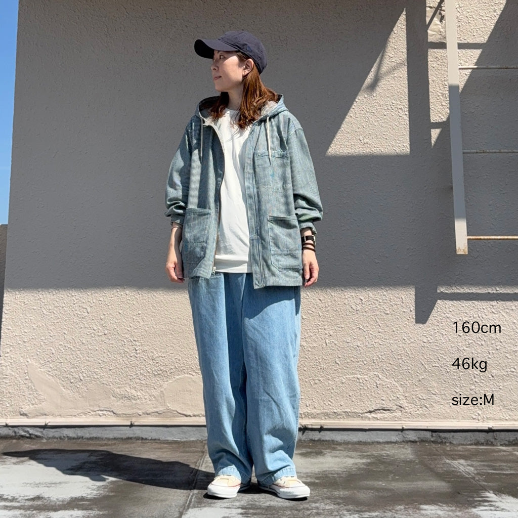【SALE40%OFF】Double RL : INDIGO STRIPED TWILL HOODED JACKET