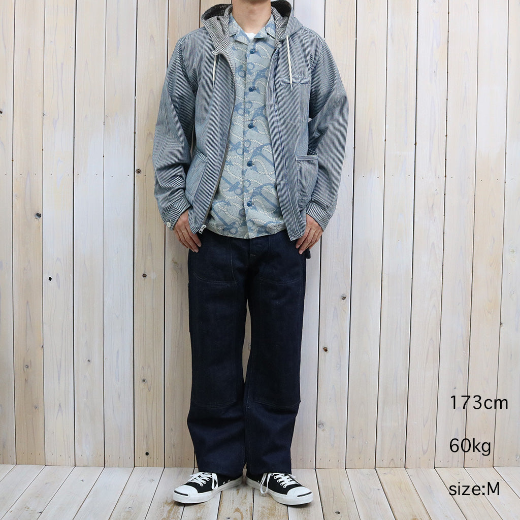 Double RL : INDIGO STRIPED TWILL HOODED JACKET