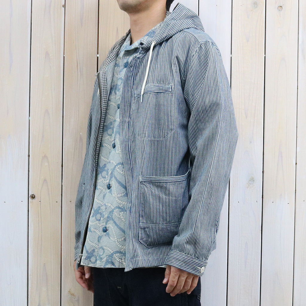 Double RL : INDIGO STRIPED TWILL HOODED JACKET
