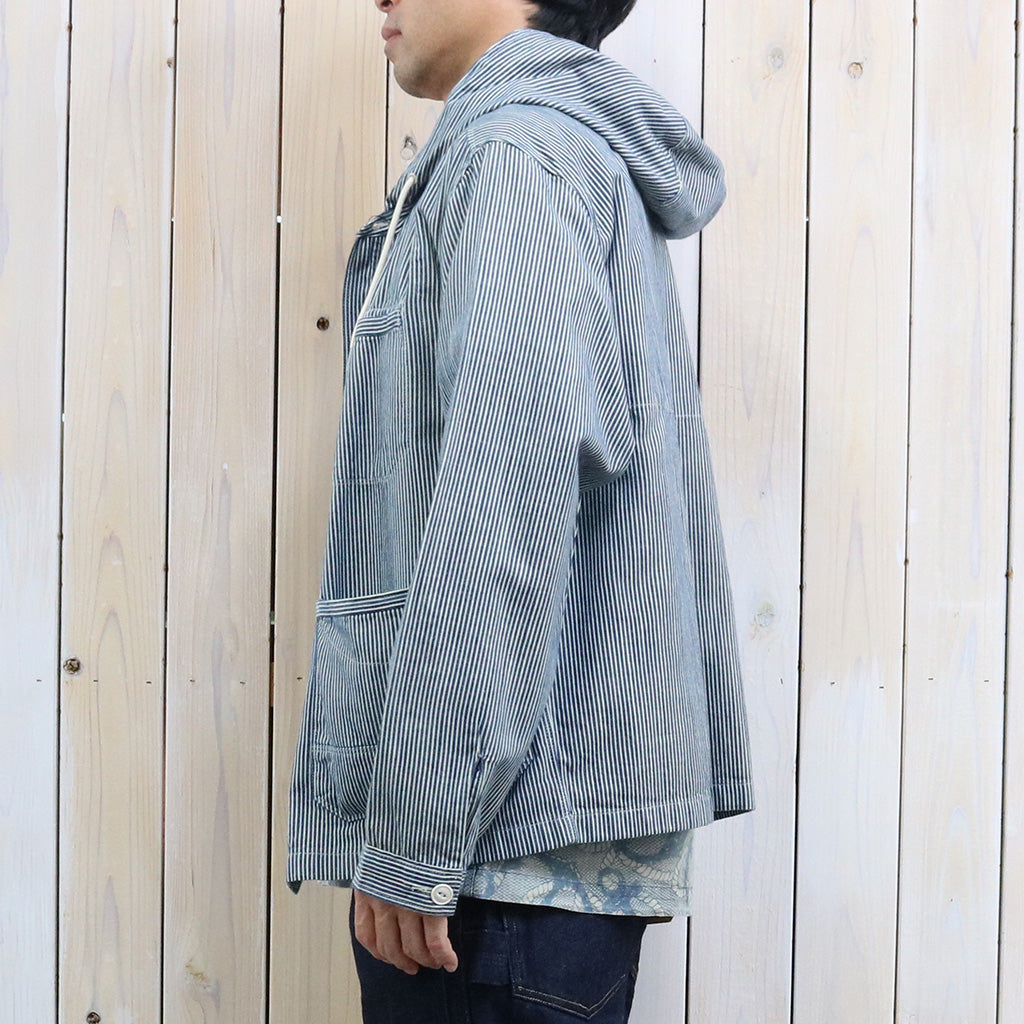 Double RL : INDIGO STRIPED TWILL HOODED JACKET